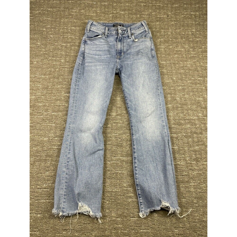 Abercrombie 00s 24 Simone  High Rise Ankle Flare  Womens Jeans Raw Frayed Hems